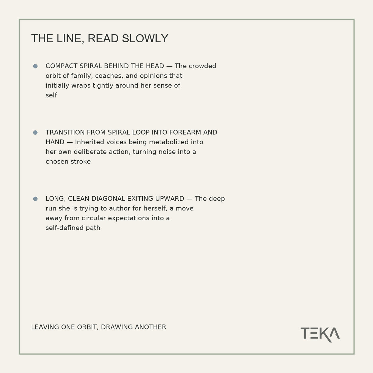 TEKA EB82 — LEAVING ONE ORBIT, DRAWING ANOTHER