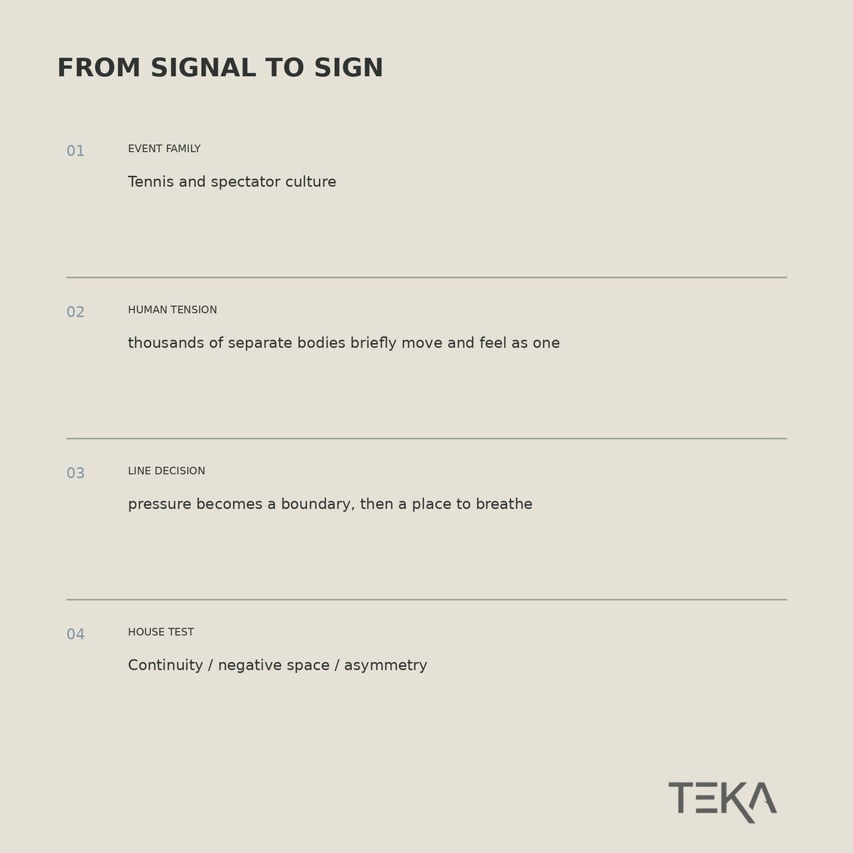 TEKA E1BE — MOTION, HELD TOGETHER
